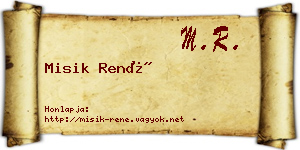 Misik René névjegykártya